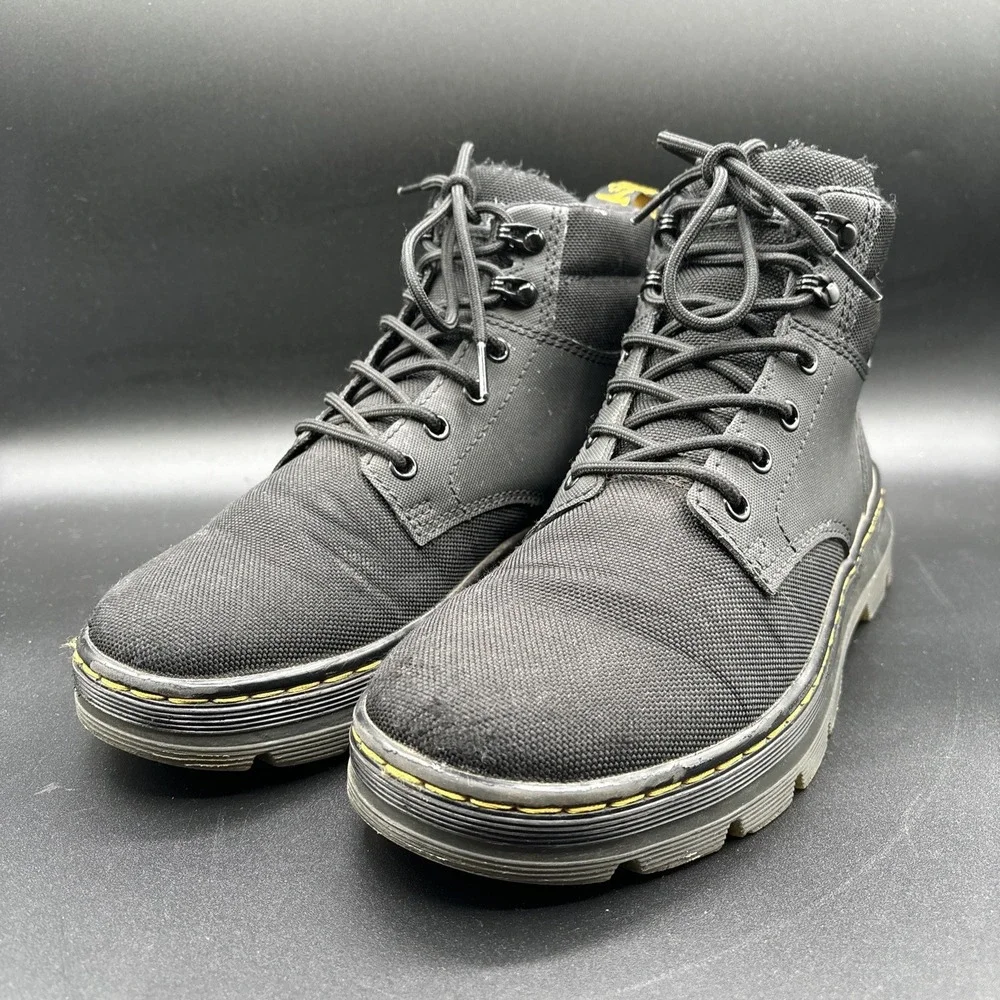 Dr Martens‎ Rakim Boots Men's 8 Black Canvas Lace Up Combat Casual